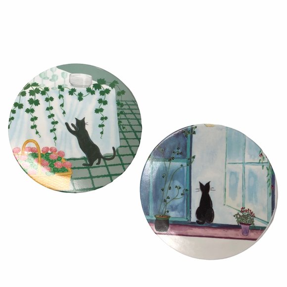 Mebel VTG Melamine Black Cat Trivet Tray 2 Italy - Picture 1 of 7